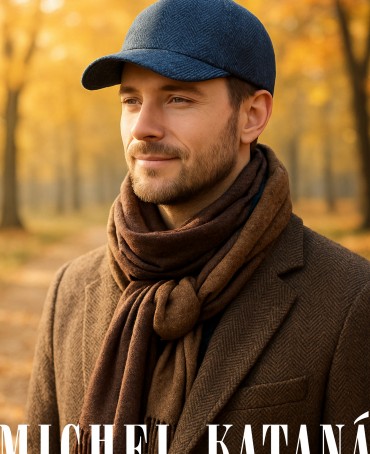 Кепка с козырьком, Бейсболка Мужская-Унисекс TWEED GLASGOW MARIN MIST из твида (Плотная Костюмно-Блейзерная ШЕРСТЬ) TWEED.6-GLASGOW/MARIN.MIST